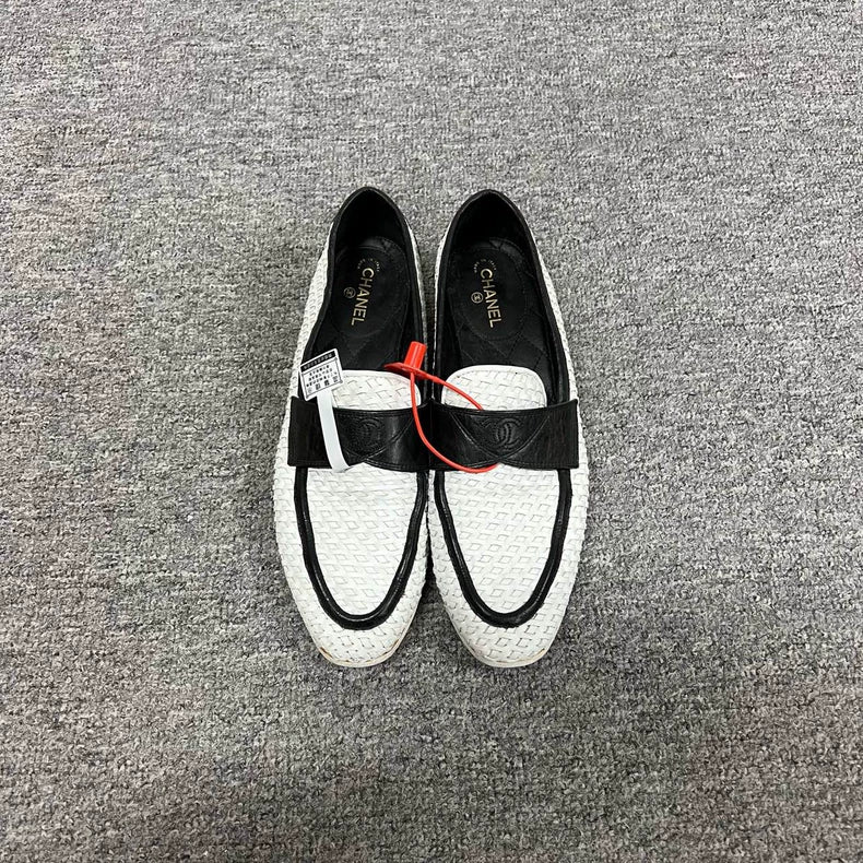 Chanel Panda Color Woven Loafers