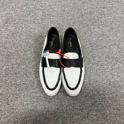 Chanel Panda Color Woven Loafers