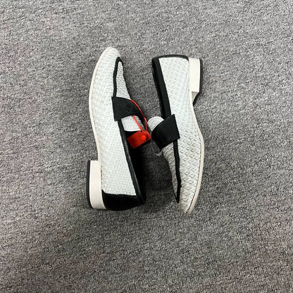 Chanel Panda Color Woven Loafers