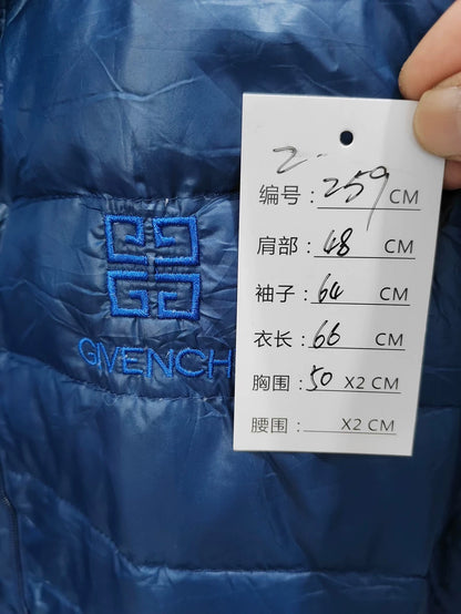 Givenchy Blue Stand Collar Down Jacket