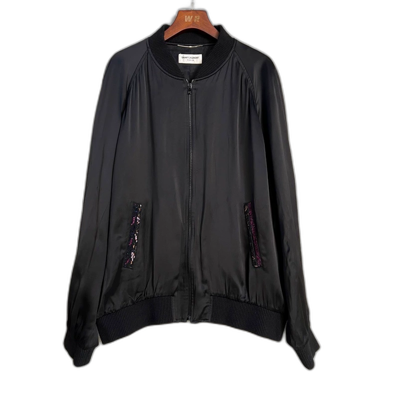 Saint Laurent Black Teddy Bomber Jacket