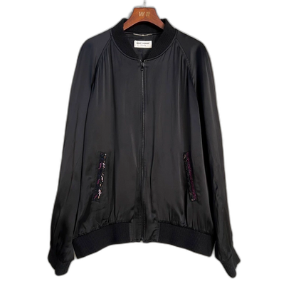 Saint Laurent Black Teddy Bomber Jacket