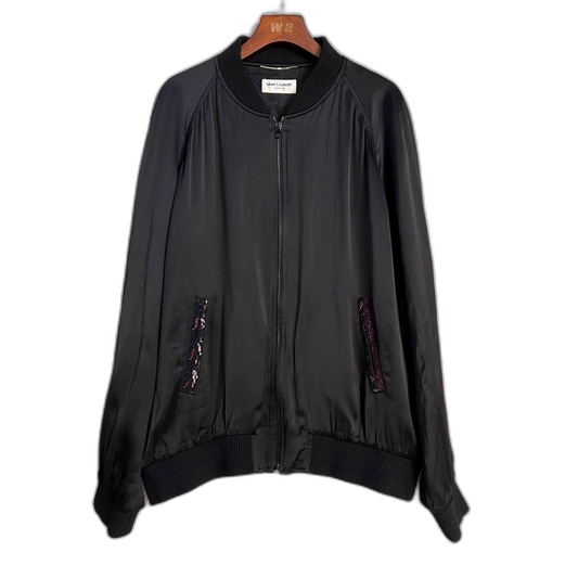 Saint Laurent Black Teddy Bomber Jacket