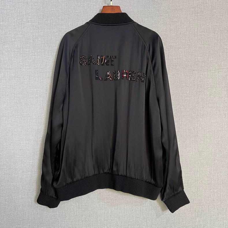 Saint Laurent Black Teddy Bomber Jacket