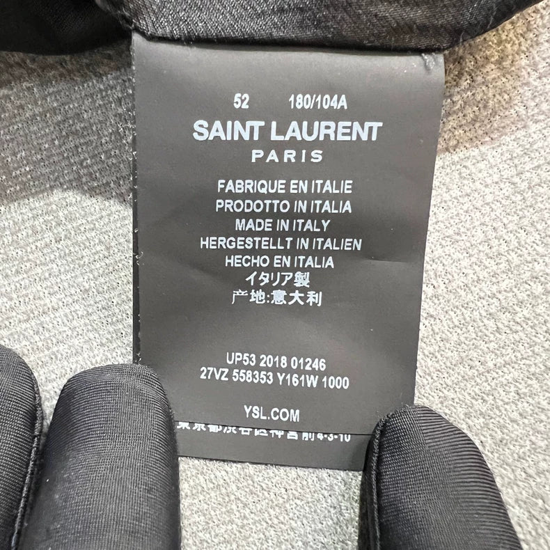 Saint Laurent Black Teddy Bomber Jacket