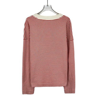 Celine Striped Cotton Long Sleeve Sweatshirt