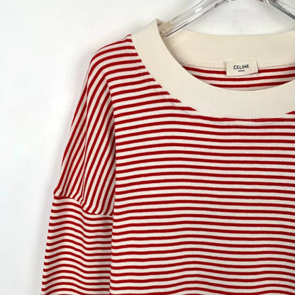 Celine Striped Cotton Long Sleeve Sweatshirt