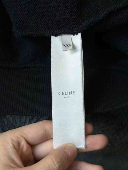 Celine Embroidered Logo Zip-Up Hoodie