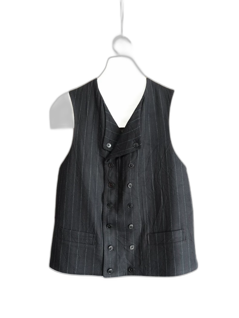 Yohji Yamamoto Black Red Striped Vest