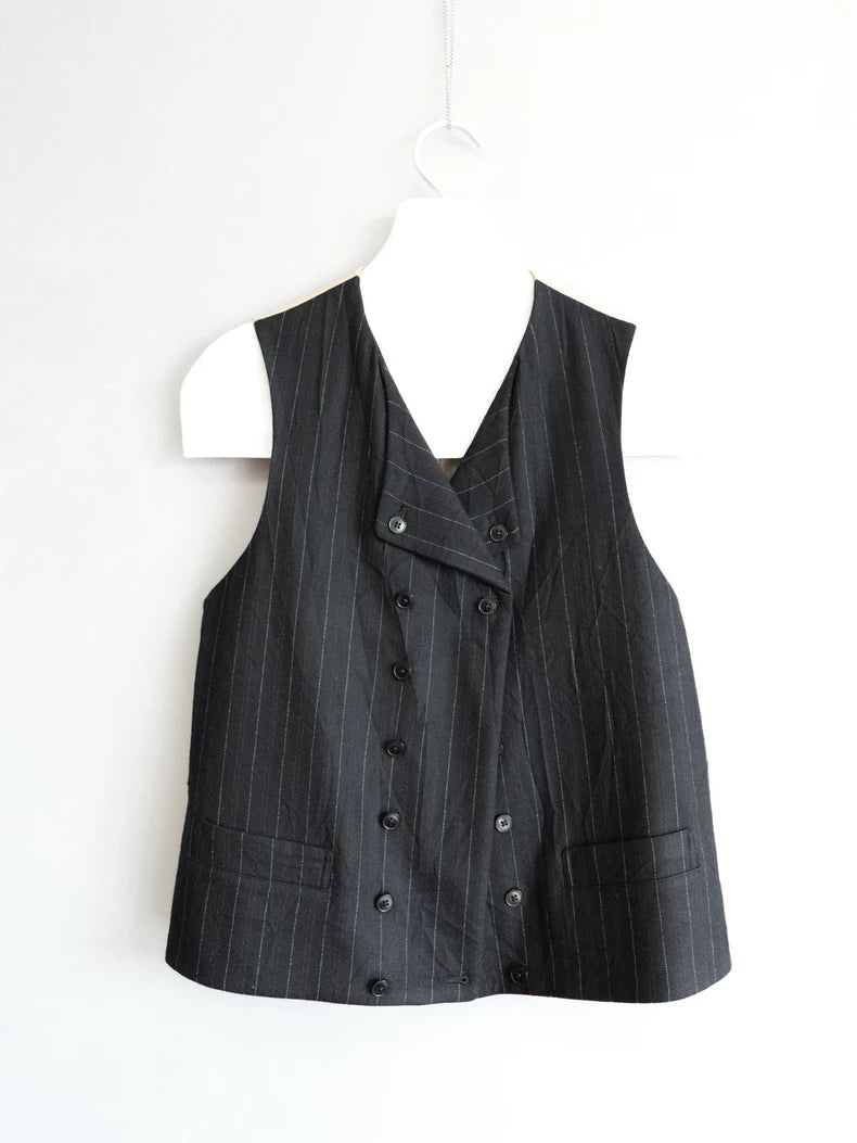 Yohji Yamamoto Black Red Striped Vest