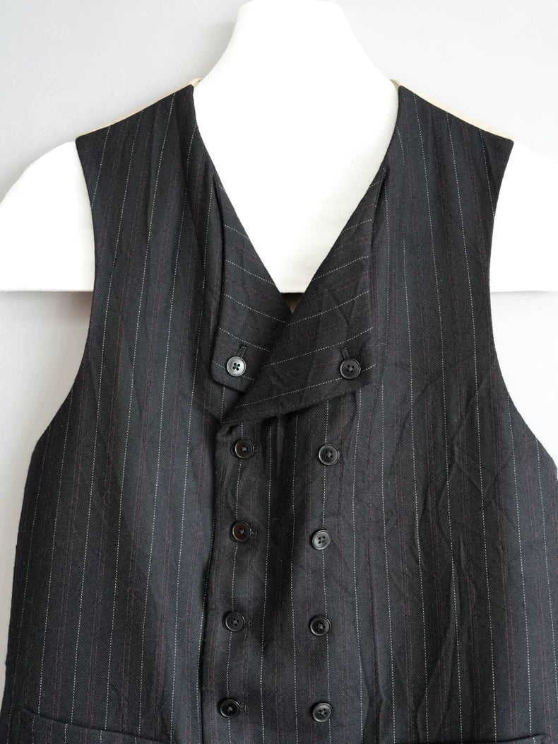 Yohji Yamamoto Black Red Striped Vest