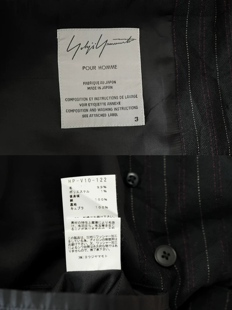 Yohji Yamamoto Black Red Striped Vest