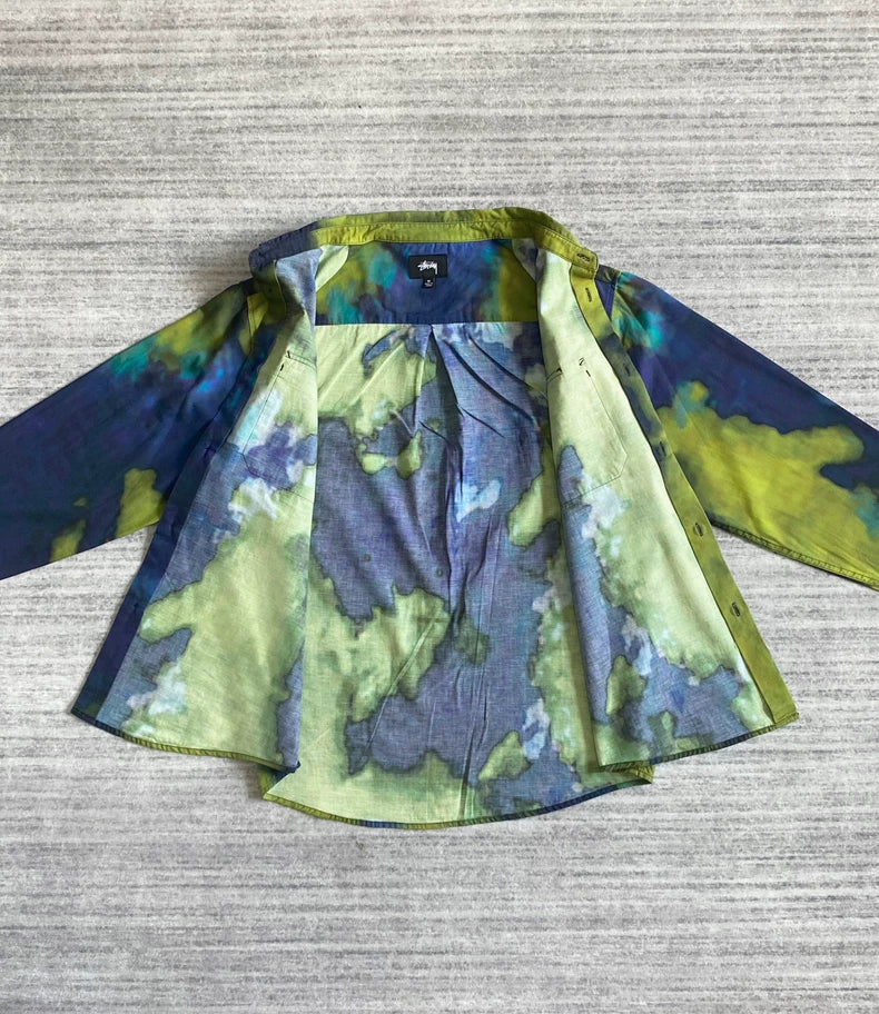 Stussy Tie-Dye Long Sleeve Shirt-zp
