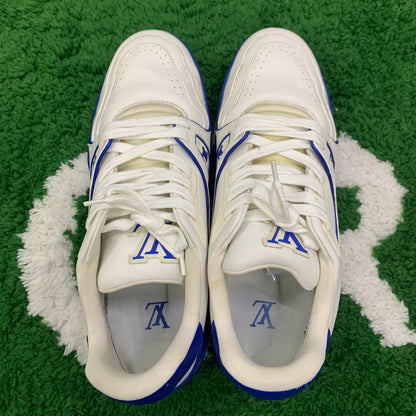 Louis Vuitton Trainer Sport Sneakers in White and Blue 0079