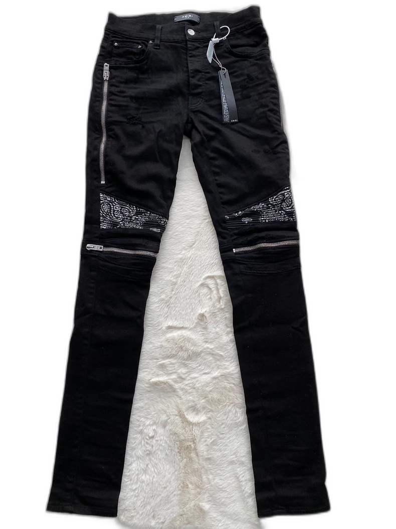 Amiri Black Paisley Mx2 Denim Pants
