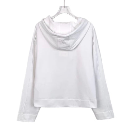 Maxmara Logo Embroidered White Hoodie