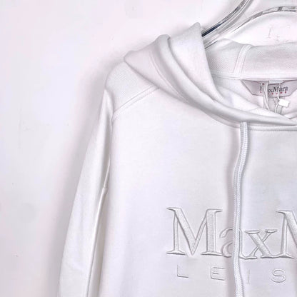 Maxmara Logo Embroidered White Hoodie