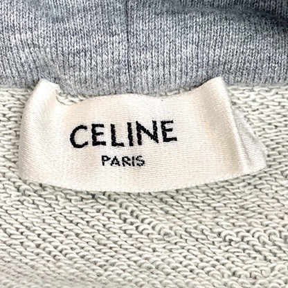Celine Gray Logo Hoodie with Drawstring