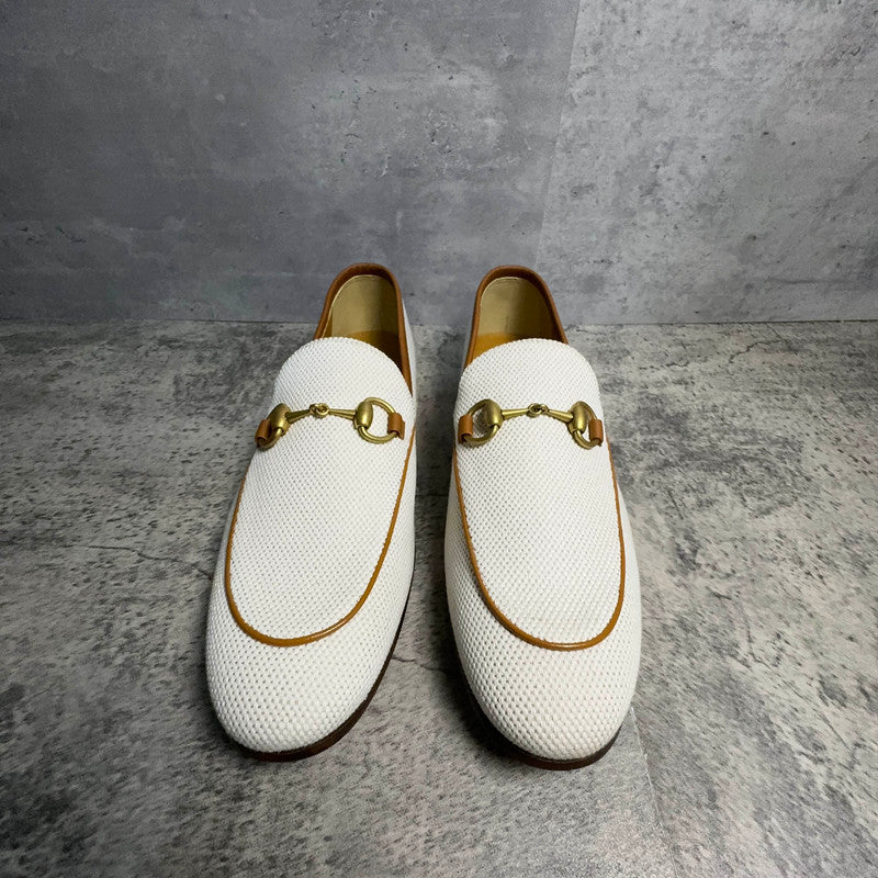 Gucci Jordaan White Canvas Loafers for Men 0079
