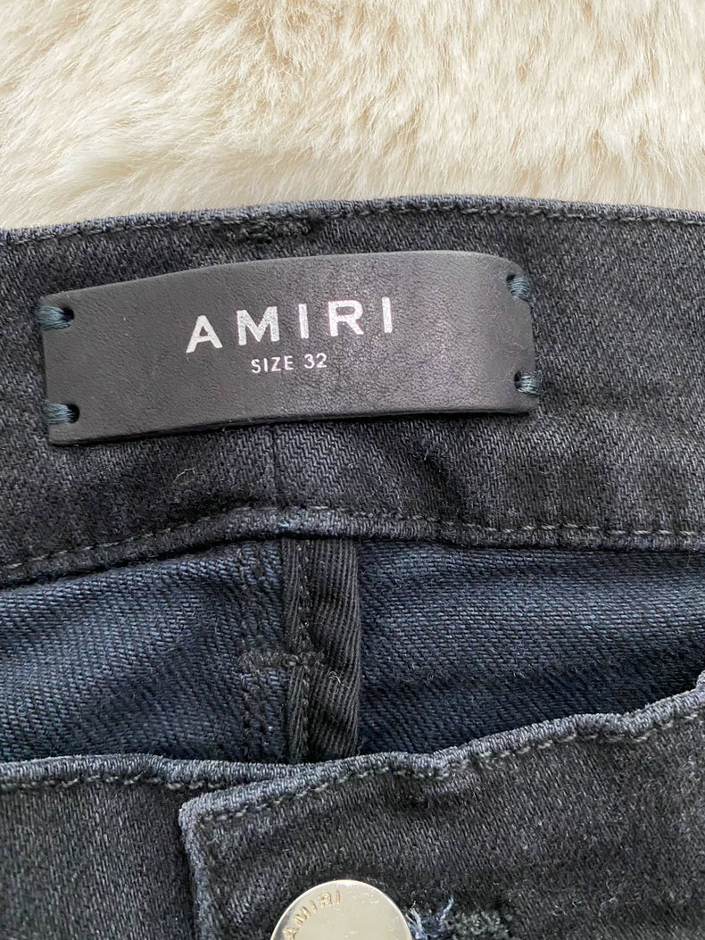 Amiri Black Purple Floral Patchwork Jeans