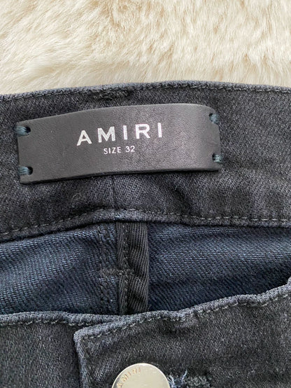 Amiri Black Purple Floral Patchwork Jeans