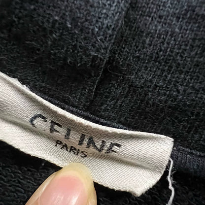 Celine Black Logo Print Hoodie Size M