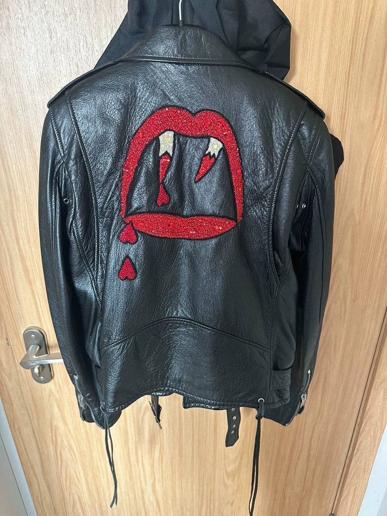 Black Leather Saint Laurent Biker Jacket
