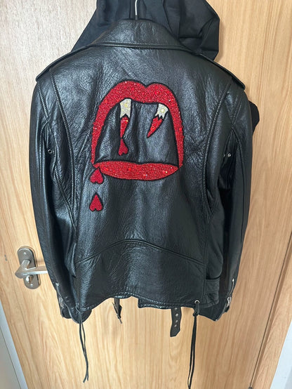 Black Leather Saint Laurent Biker Jacket