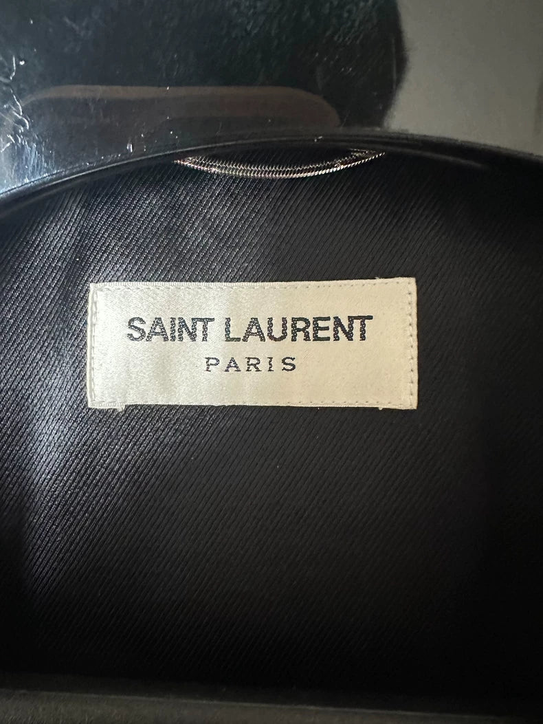 Black Leather Saint Laurent Biker Jacket