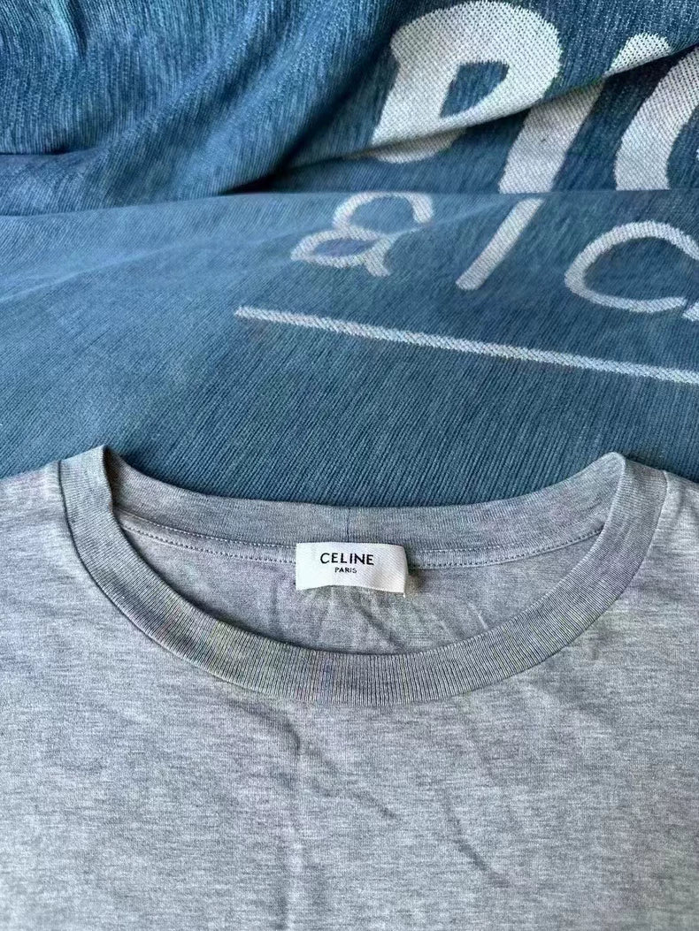 Celine Gray Gradient Short Sleeve T-shirt