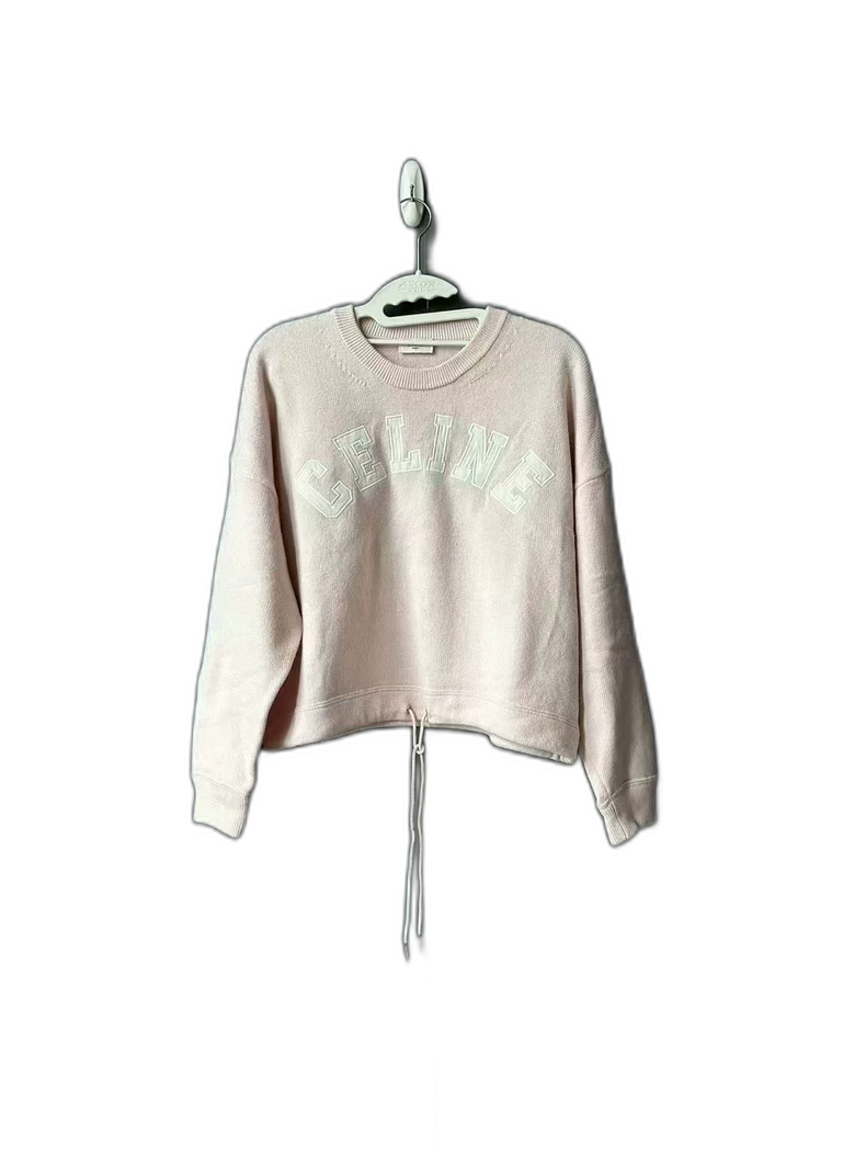 Celine Pink Cashmere Letter Sweater