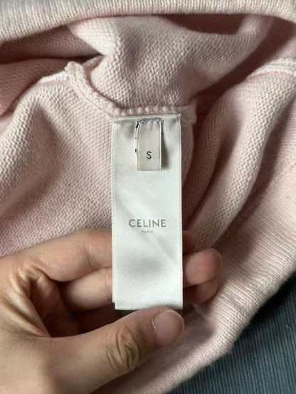 Celine Pink Cashmere Letter Sweater