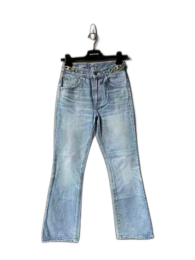 Celine Denim Pants with Flair Leg Design