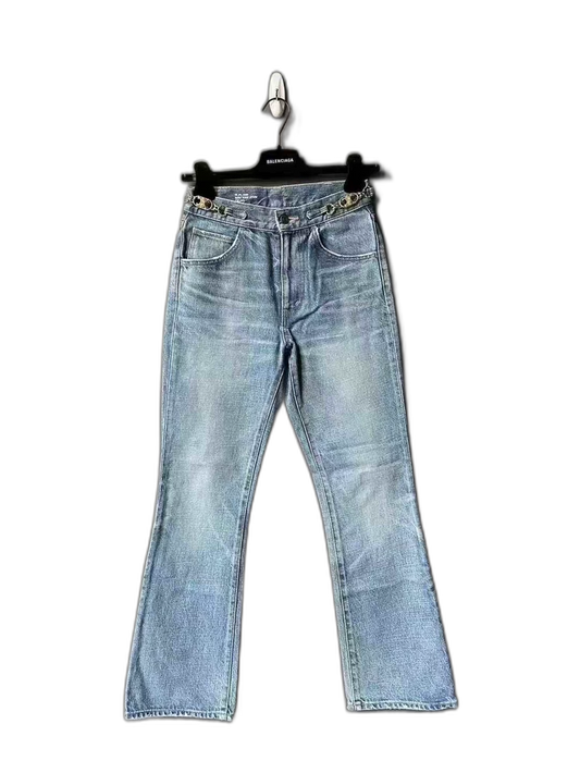 Celine Denim Pants with Flair Leg Design