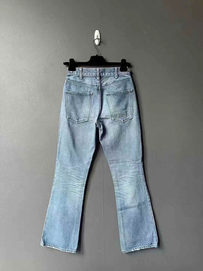 Celine Denim Pants with Flair Leg Design