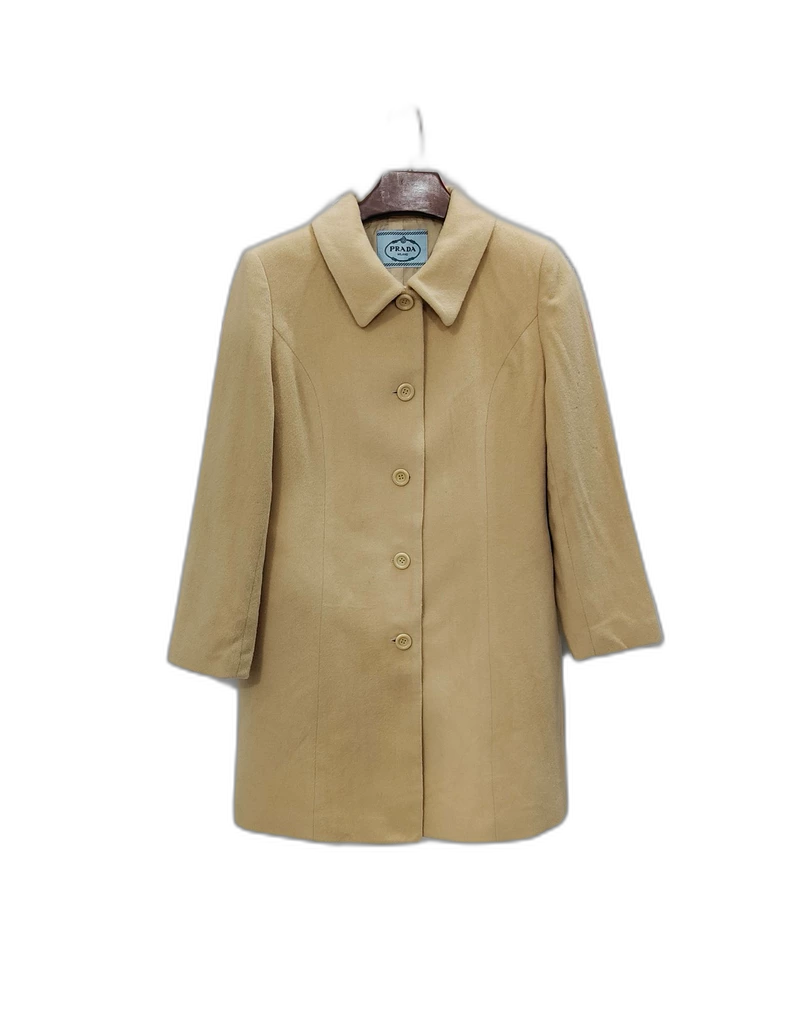 Vintage Prada Camel Alpaca Wool Coat