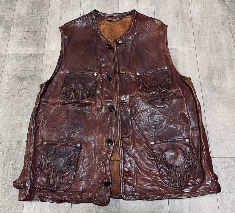 Kapital Vintage Fringe Leather Vest