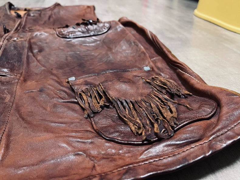 Kapital Vintage Fringe Leather Vest