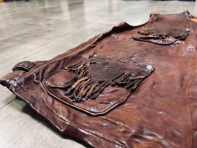 Kapital Vintage Fringe Leather Vest