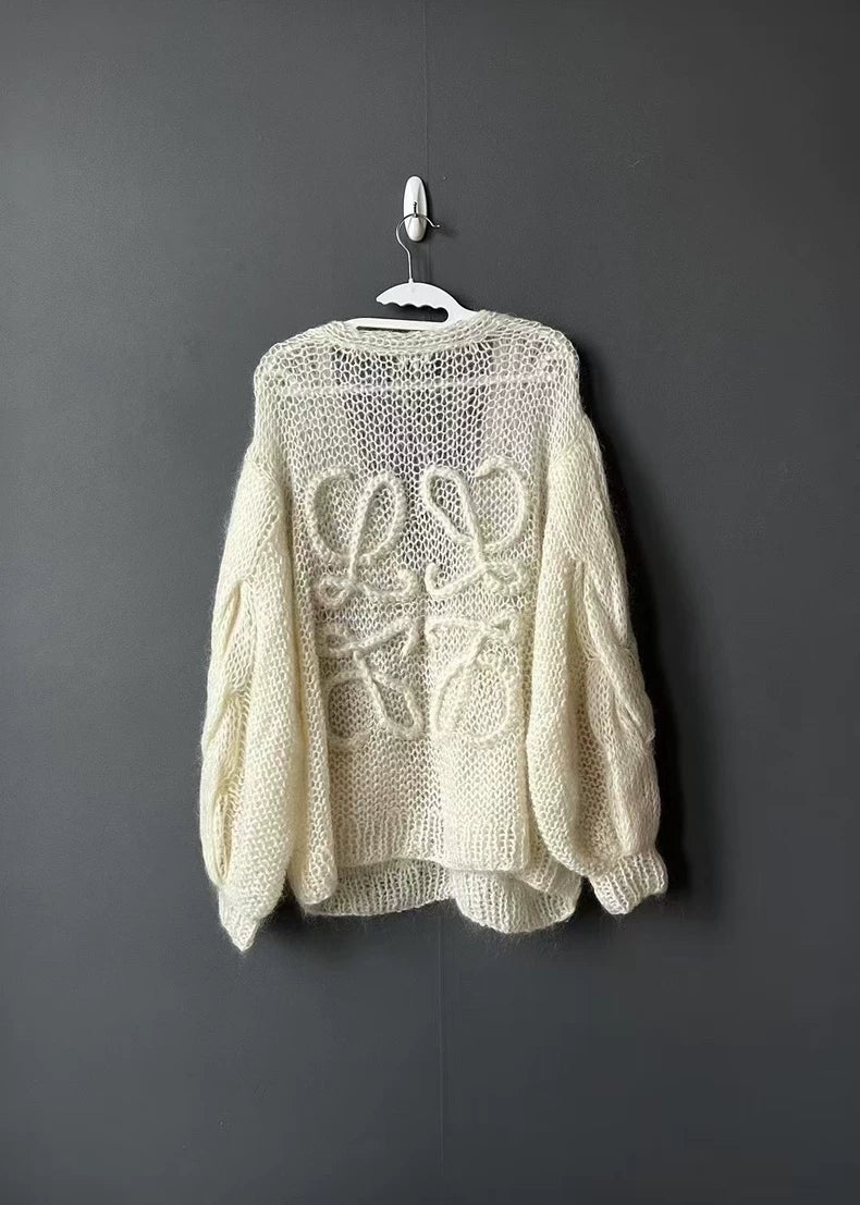 Loewe Mohair Cardigan in Cream Color