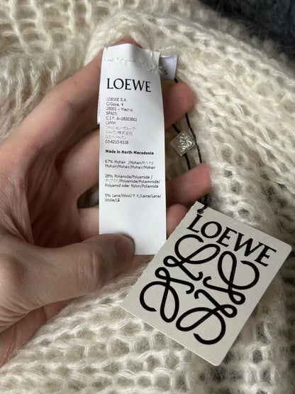 Loewe Mohair Cardigan in Cream Color