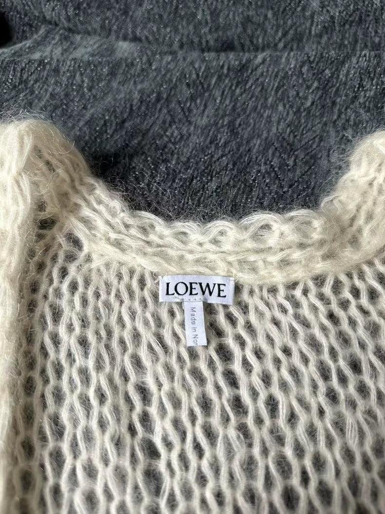 Loewe Mohair Cardigan in Cream Color