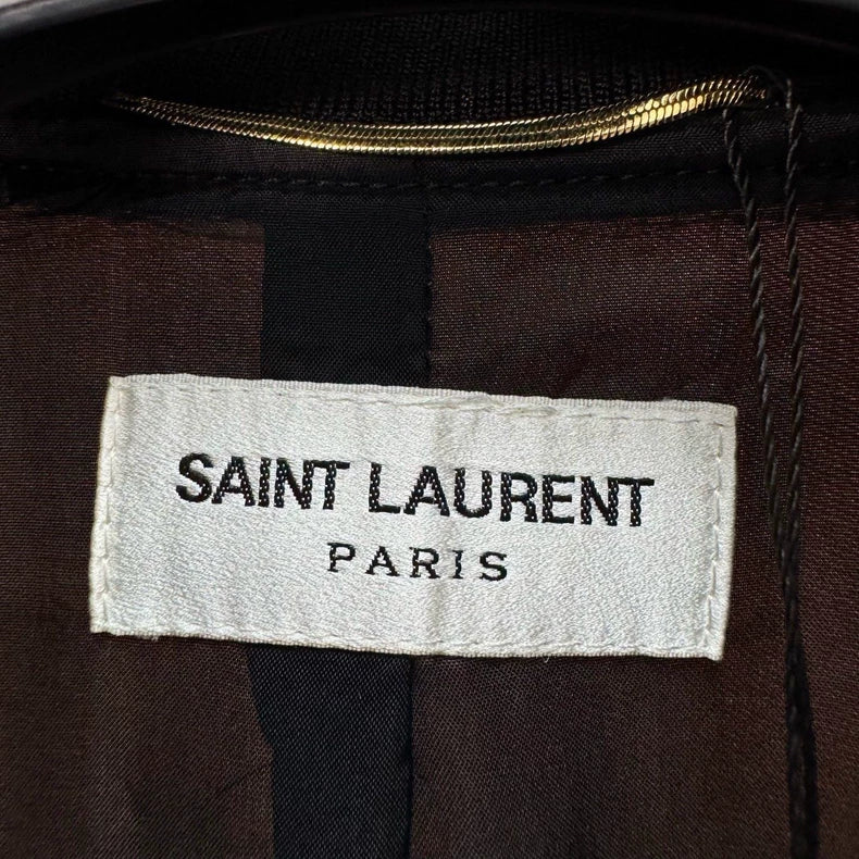 Saint Laurent Black Pink Silk Bomber Jacket-yf