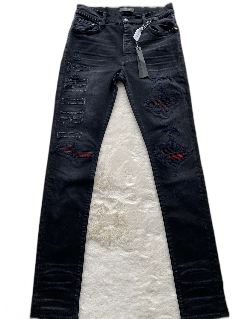 Amiri Black Red Denim Pants