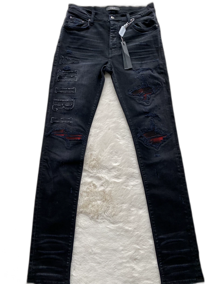 Amiri Black Red Denim Pants