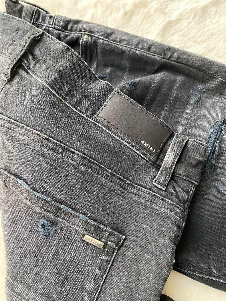 Amiri Black Red Denim Pants