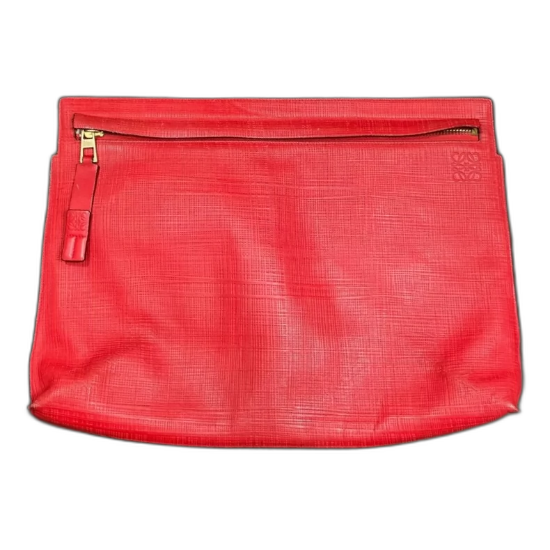 Loewe Logo Red Clutch Bag