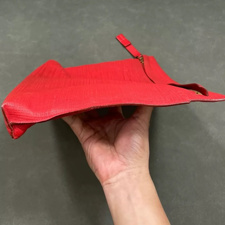 Loewe Logo Red Clutch Bag