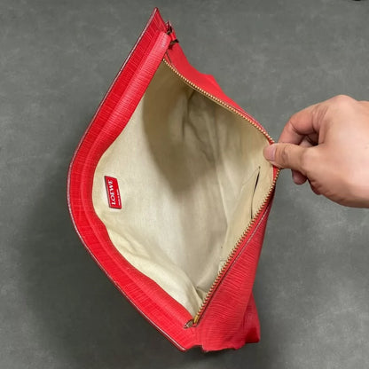 Loewe Logo Red Clutch Bag