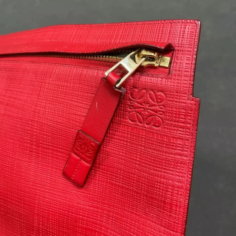 Loewe Logo Red Clutch Bag